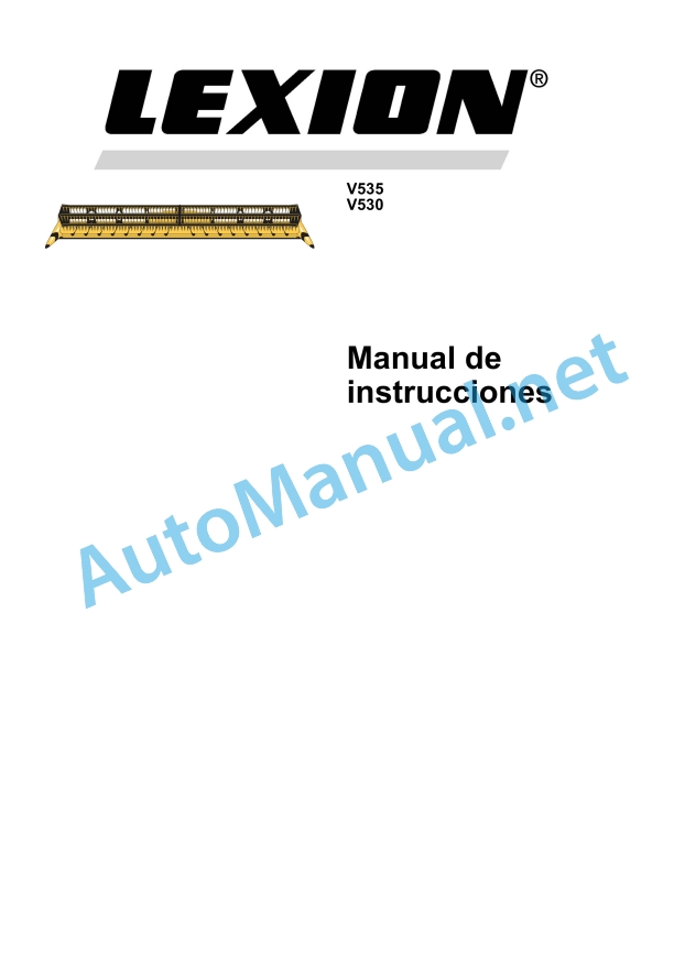 Alternative view of Claas V535 V530 Vario Cat (718) Combines Operator Manual ES