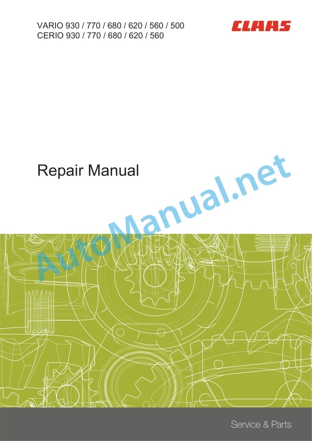 Alternative view of Claas V930-770 C930-560 (D06) Combines Repair Manual EN
