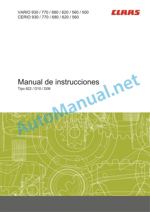 Alternative view of Claas V930-V500 C930-C560 (822) Combines Operator Manual ES