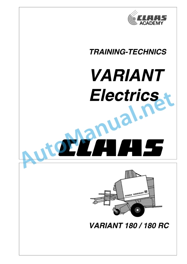 Alternative view of Claas Variant 180 (047) Balers Technical System EN