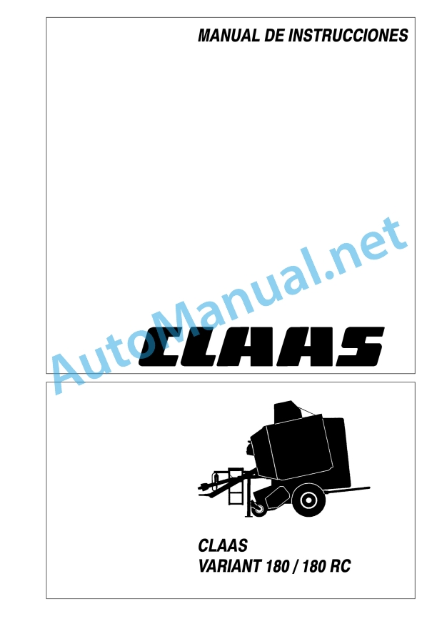 Alternative view of Claas Variant 180 (049) Baler Operator Manual ES