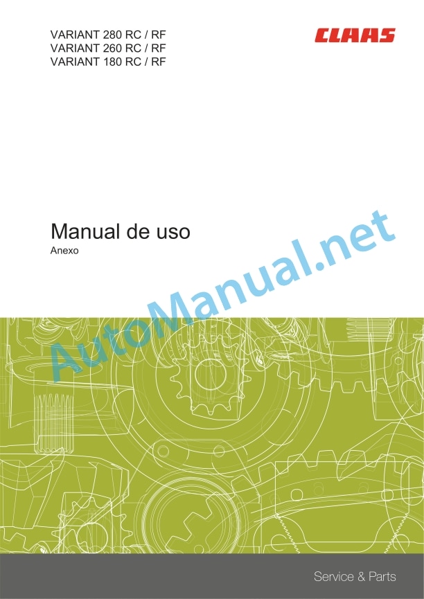 Alternative view of Claas Variant 180 Roto Cut (048) Baler Operator Manual ES