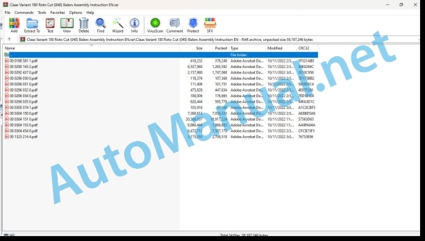 Claas Variant 180 Roto Cut (048) Balers Assembly Instruction EN