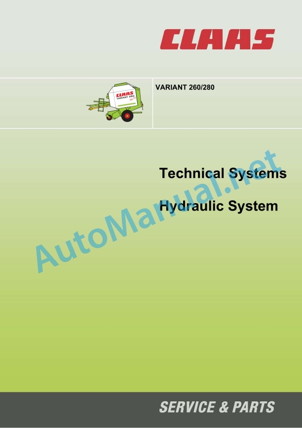 Alternative view of Claas Variant 260 Rc (732) Balers Technical System EN