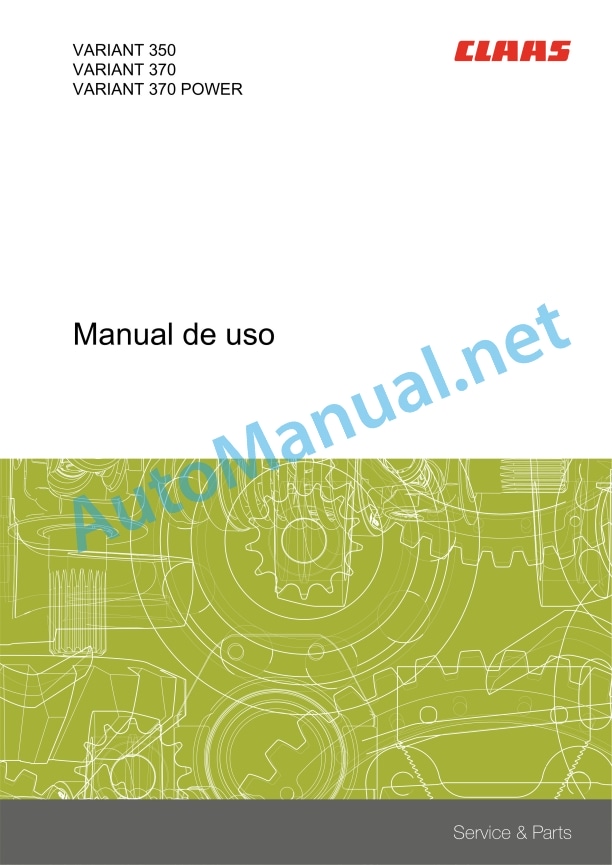Alternative view of Claas Variant 350 (770) Baler Operator Manual ES