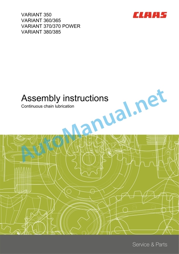 Claas Variant 350 (770) Balers Assembly Instruction EN 8 Claas Variant 350 (770) Balers Assembly Instruction EN - Image 8