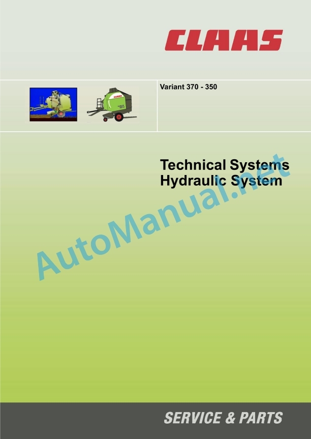Claas Variant 350 (770) Balers Technical System EN 3 Claas Variant 350 (770) Balers Technical System EN - Image 3