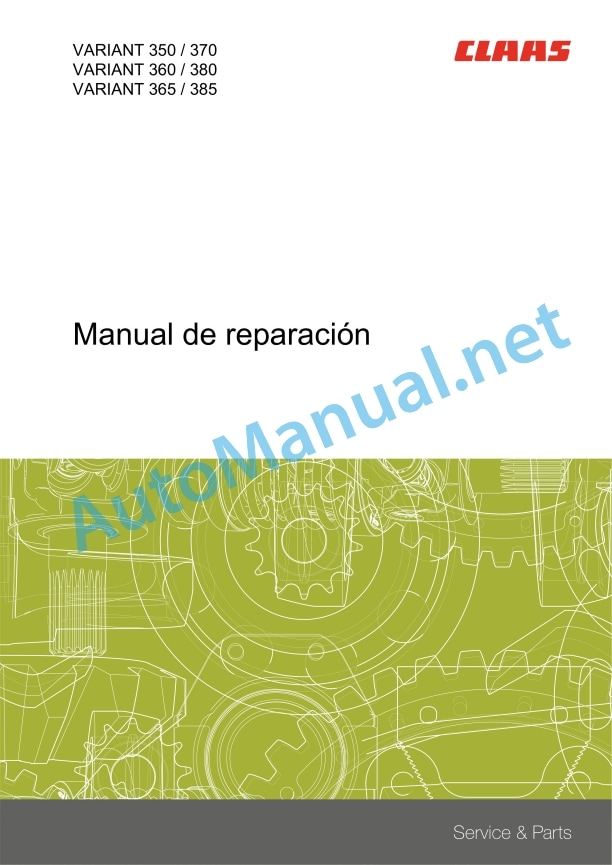 Alternative view of Claas Variant 370 (771) Baler Repair Manual ES