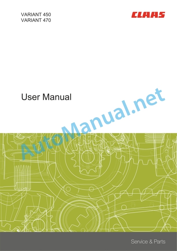 Alternative view of Claas Variant 370 (771) Balers Operator Manual EN