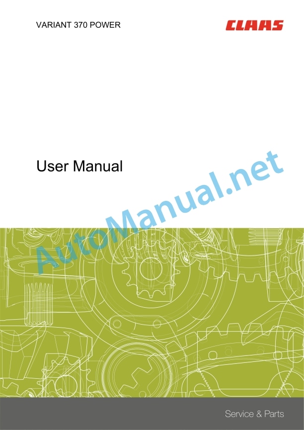 Claas Variant 370 (771) Balers Operator Manual EN 5 Claas Variant 370 (771) Balers Operator Manual EN - Image 5