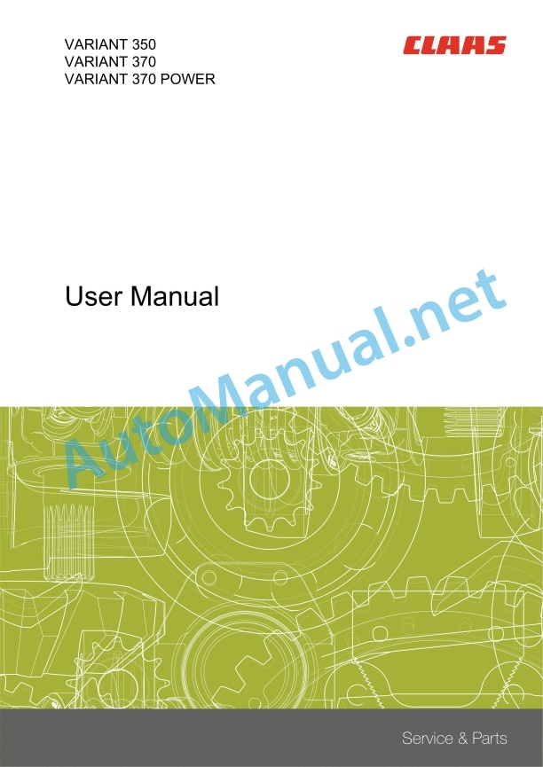 Claas Variant 370 (771) Balers Operator Manual EN 7 Claas Variant 370 (771) Balers Operator Manual EN - Image 7