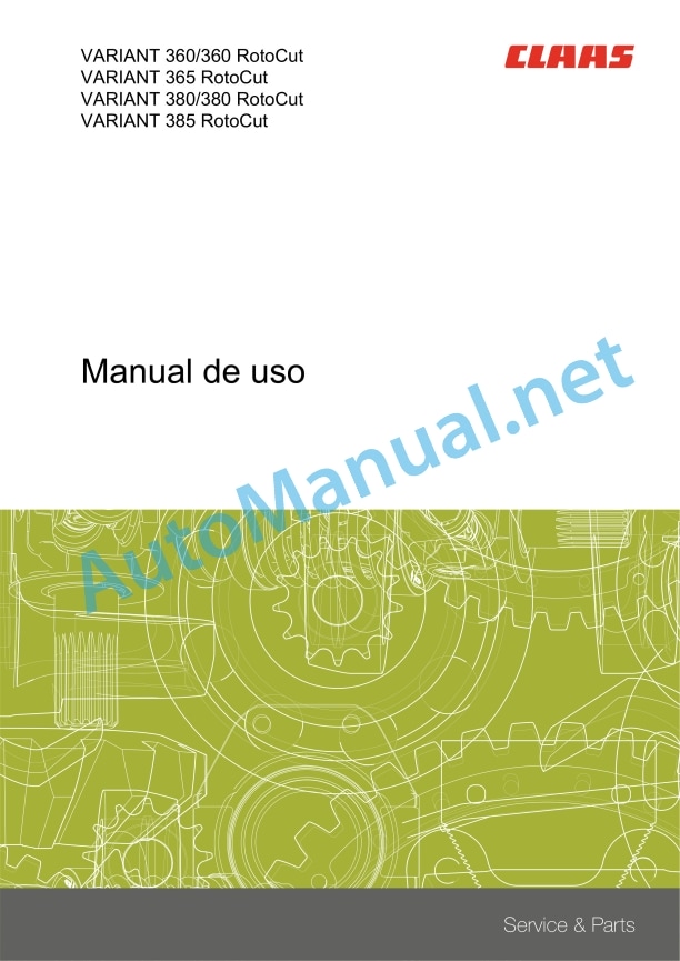 Claas Variant 465 460 365 360 Rc Rf (751) Baler Operator Manual ES 4 Claas Variant 465 460 365 360 Rc Rf (751) Baler Operator Manual ES - Image 4