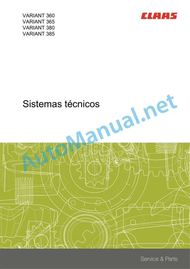 Alternative view of Claas Variant 465 460 365 360 Rc Rf (751) Baler Technical System ES