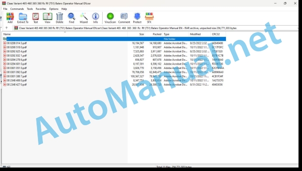 Claas Variant 465 460 365 360 Rc Rf (751) Balers Operator Manual EN