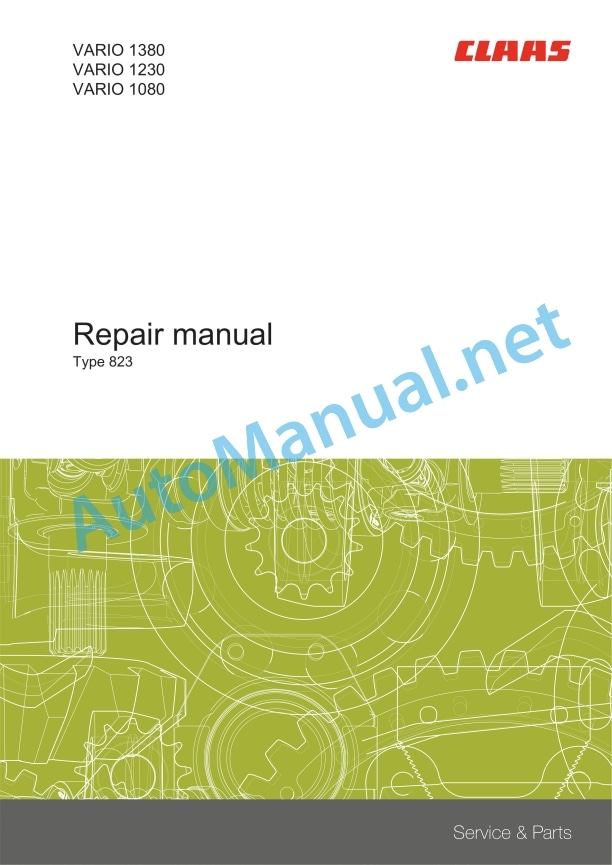 Alternative view of Claas Vario 1380-1080 (823) Combines Repair Manual EN