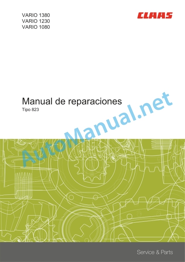 Alternative view of Claas Vario 1380-1080 (823) Combines Repair Manual ES