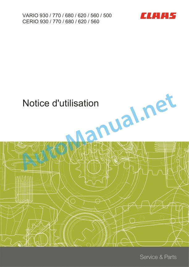 Claas Vario 930-500 Cerio 930-560 (528) Combines Operator Manual FR 3 Claas Vario 930-500 Cerio 930-560 (528) Combines Operator Manual FR - Image 3