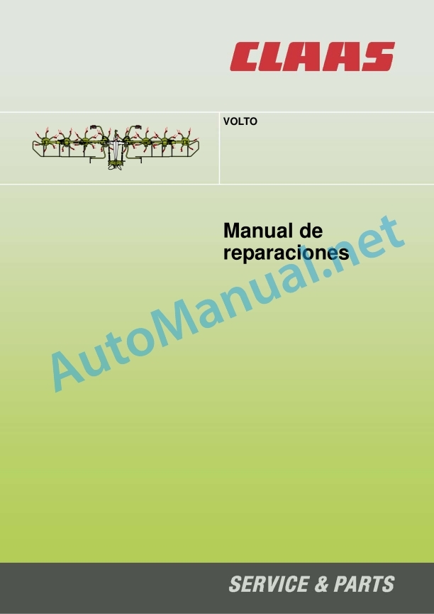 Alternative view of Claas Volto 1100 1100 T (G55) Tedders Repair Manual ES