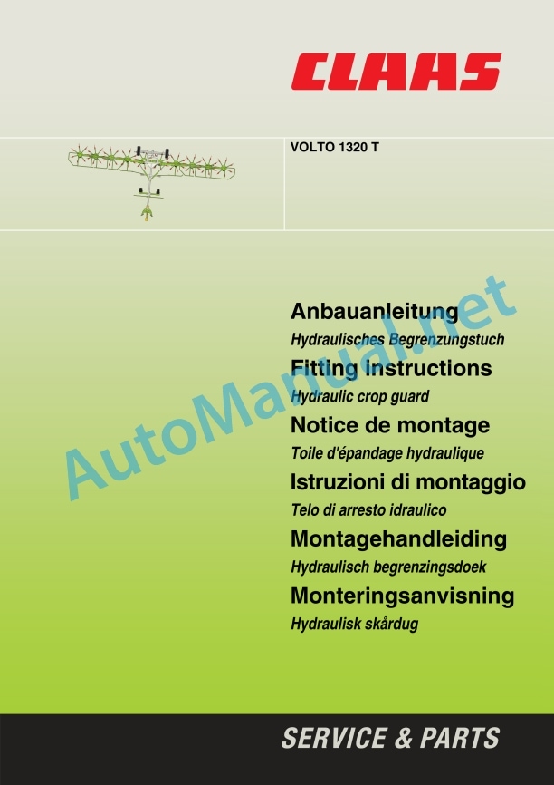 Claas Volto 1320 T 1300 T (631) Tedders Assembly Instruction EN 8 Claas Volto 1320 T 1300 T (631) Tedders Assembly Instruction EN - Image 8