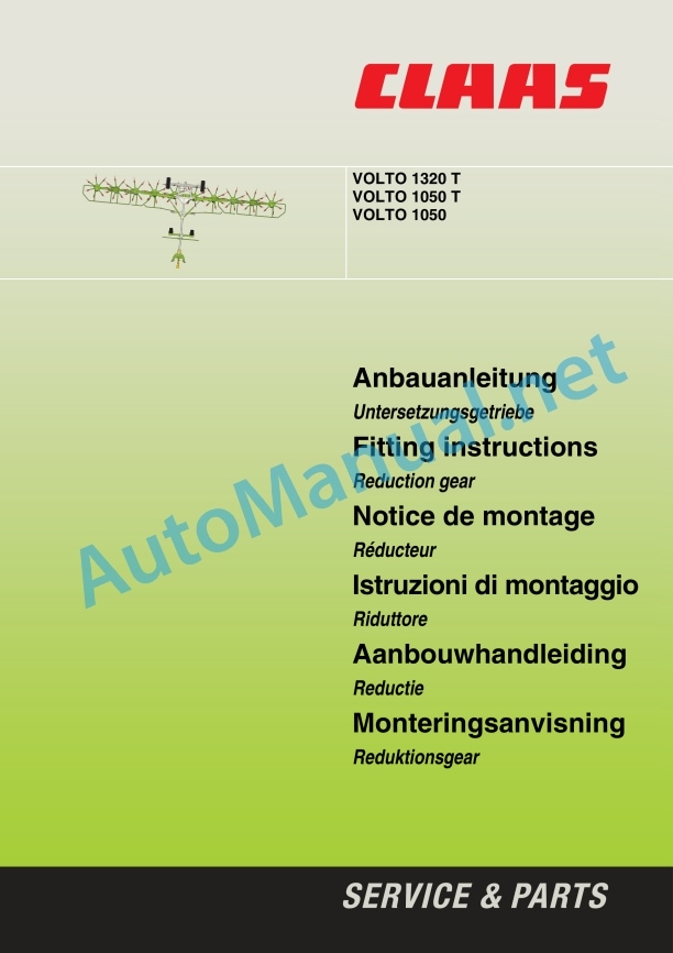 Claas Volto 1320 T 1300 T (631) Tedders Assembly Instruction EN 9 Claas Volto 1320 T 1300 T (631) Tedders Assembly Instruction EN - Image 9