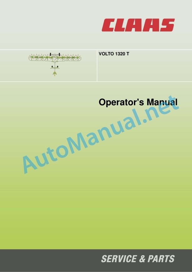 Alternative view of Claas Volto 1320 T 1300 T (631) Tedders Operator Manual EN