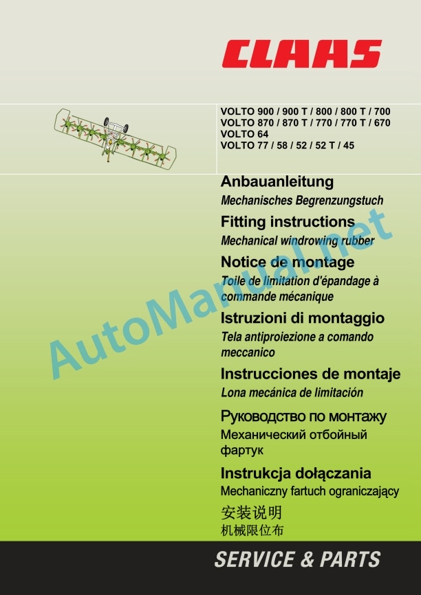Claas Volto 45 (626) Tedders Assembly Instruction EN 6 Claas Volto 45 (626) Tedders Assembly Instruction EN - Image 6