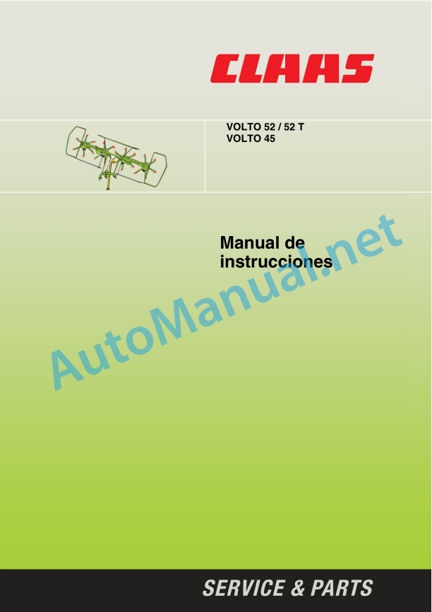 Alternative view of Claas Volto 45 (626) Tedders Operator Manual ES