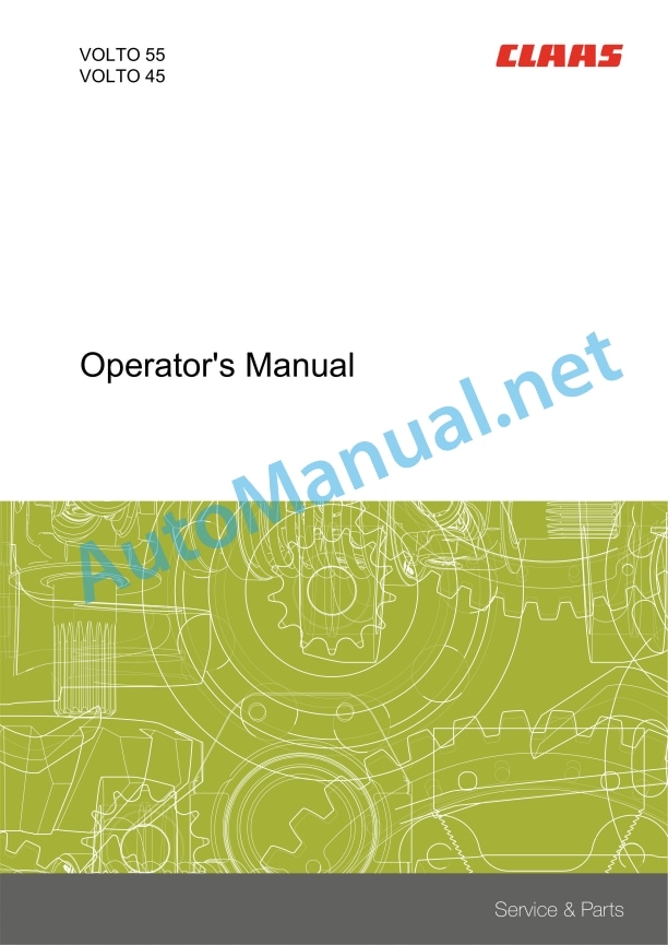 Alternative view of Claas Volto 55-45 (G56) Tedders Operator Manual EN