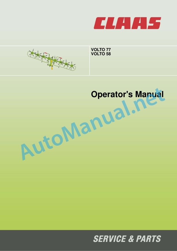 Alternative view of Claas Volto 60 58 (179) Tedders Operator Manual EN