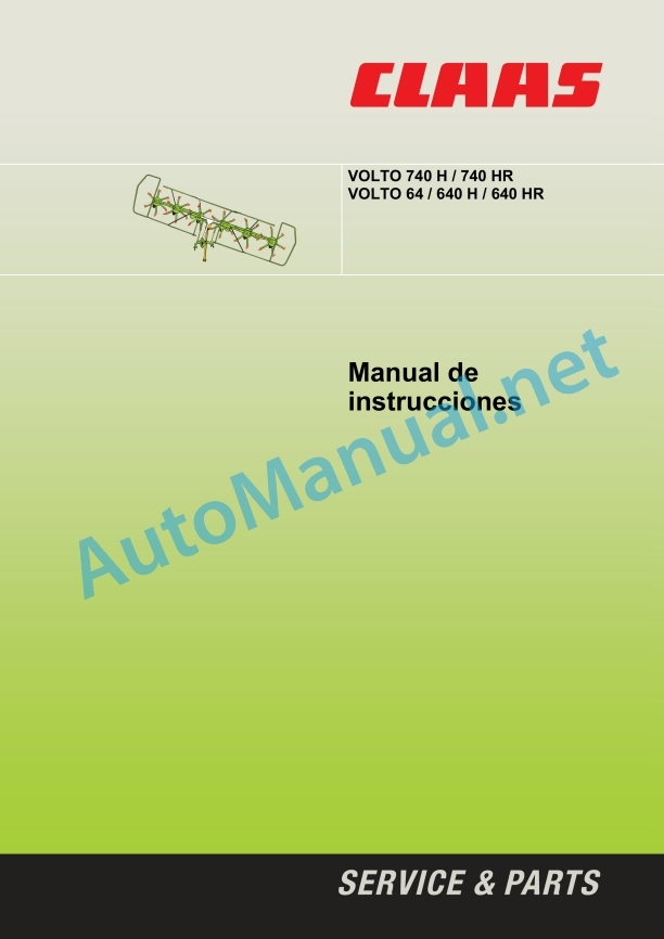Alternative view of Claas Volto 640 64 (368) Tedders Operator Manual ES