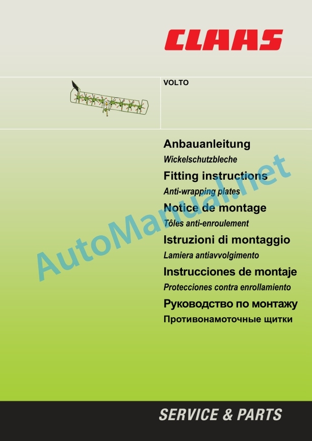 Claas Volto 670 (628) Tedders Assembly Instruction EN 8 Claas Volto 670 (628) Tedders Assembly Instruction EN - Image 8