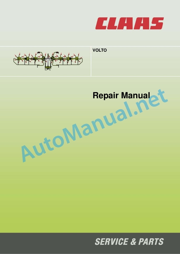 Alternative view of Claas Volto 700 (G52) Tedders Repair Manual EN