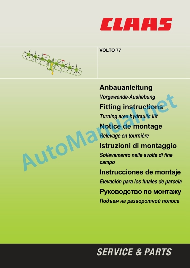 Claas Volto 77 (231) Tedders Assembly Instruction EN 9 Claas Volto 77 (231) Tedders Assembly Instruction EN - Image 9
