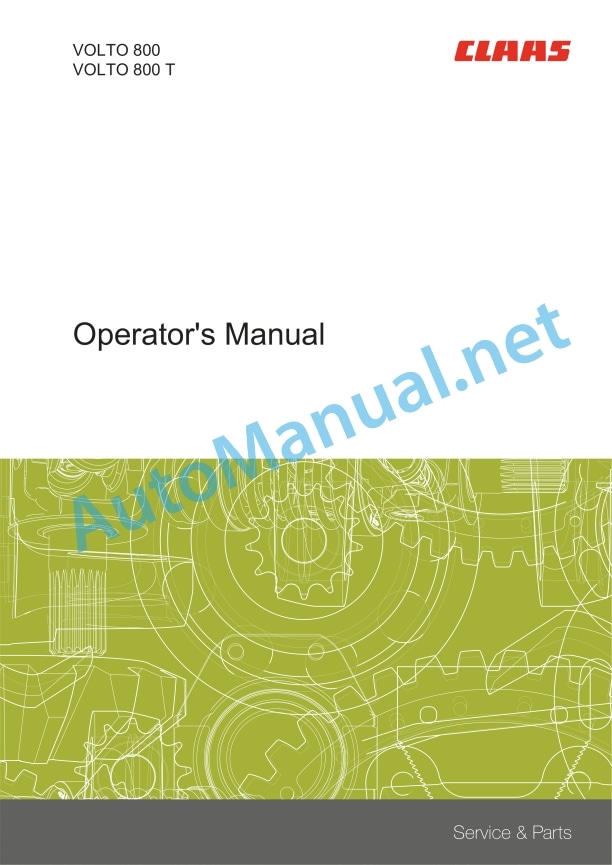 Alternative view of Claas Volto 800 800 T (G53) Tedders Operator Manual EN