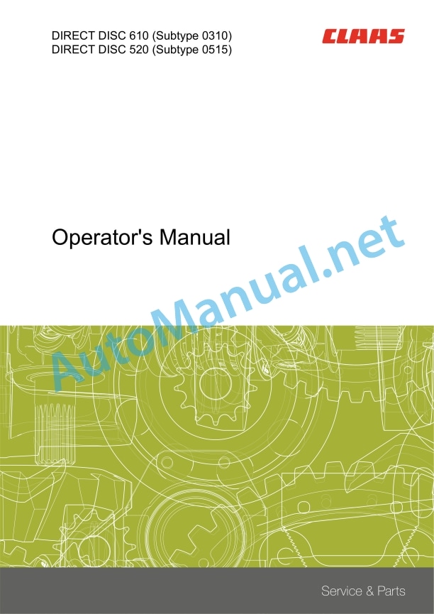 Alternative view of Claas Wps-Husk Silage-Gem Forage Harvesters Operator Manual EN