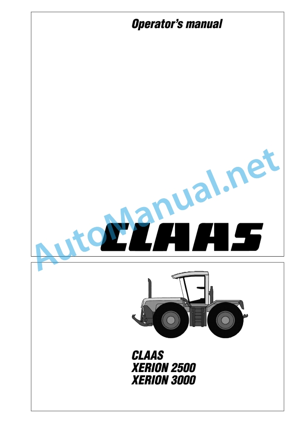 Claas Xerion 3000-2500 (033) Tractors Operator Manual EN 3 Claas Xerion 3000-2500 (033) Tractors Operator Manual EN - Image 3