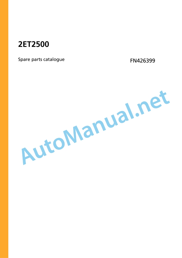 Jungheinrich Forklift 2ET2500 Spare Parts Manual FN426399