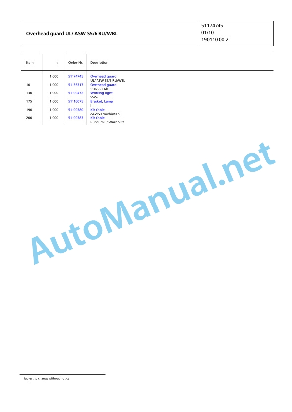 Alternative view of Jungheinrich Forklift 2ET3000 Spare Parts Manual FN424495