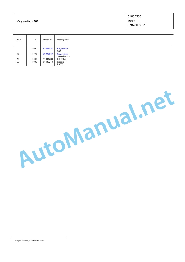 Jungheinrich Forklift 2ET3000 Spare Parts Manual FN424886 5 Jungheinrich Forklift 2ET3000 Spare Parts Manual FN424886 - Image 5