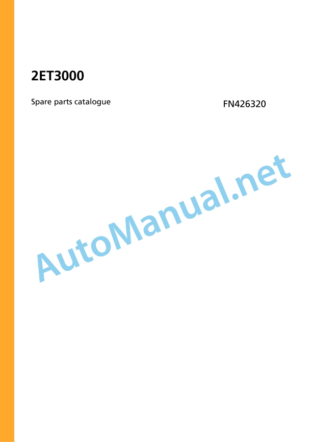 Jungheinrich Forklift 2ET3000 Spare Parts Manual FN426320