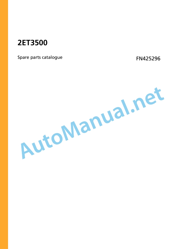 Jungheinrich Forklift 2ET3500 Spare Parts Manual FN425296