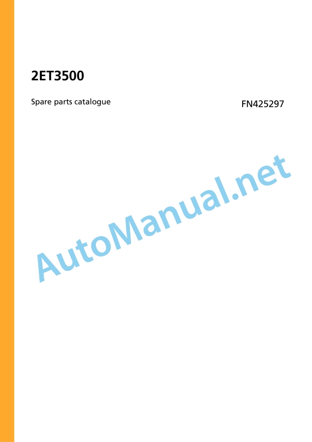 Jungheinrich Forklift 2ET3500 Spare Parts Manual FN425297