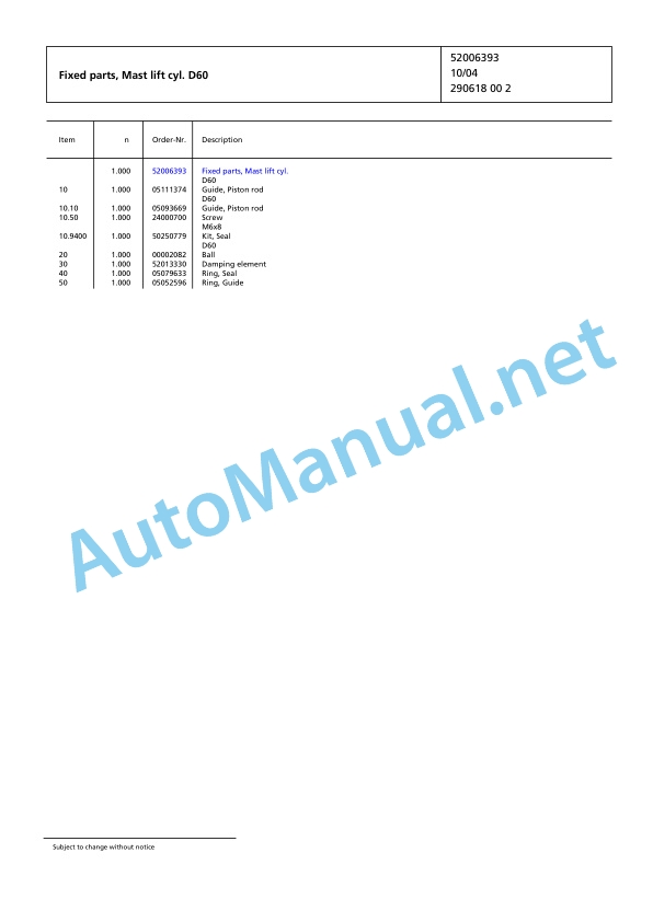 Jungheinrich Forklift 2ET4000 Spare Parts Manual FN423036 3 Jungheinrich Forklift 2ET4000 Spare Parts Manual FN423036 - Image 3