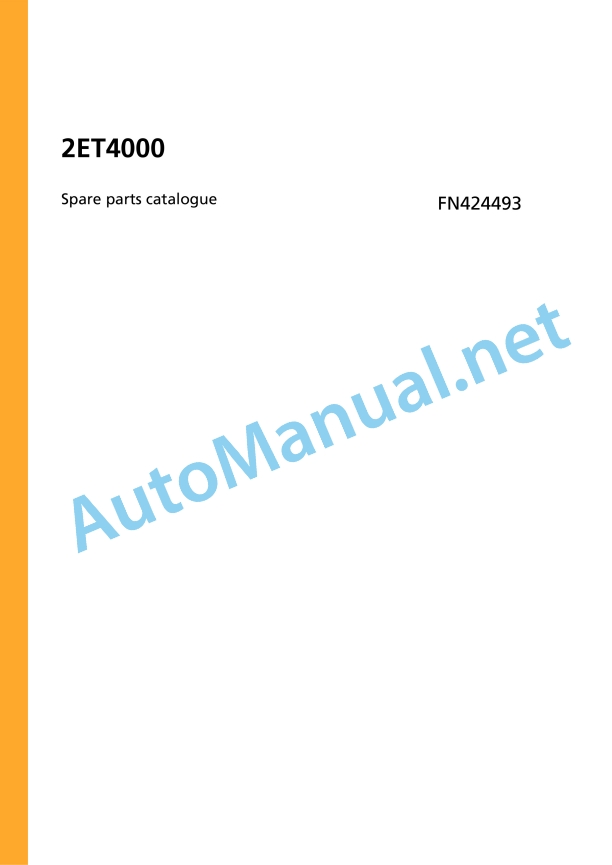 Jungheinrich Forklift 2ET4000 Spare Parts Manual FN424493
