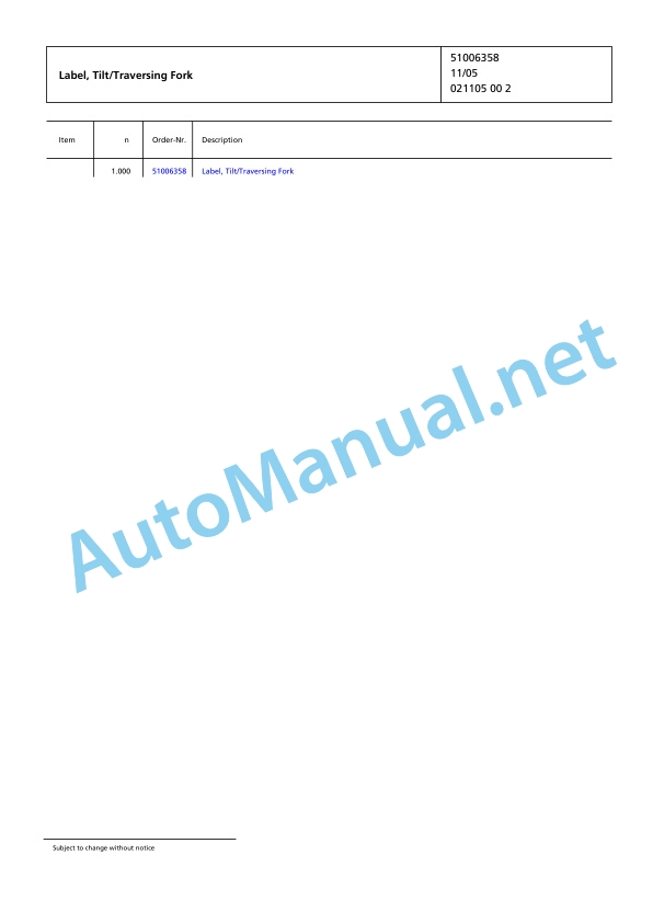 Jungheinrich Forklift 2ET4000 Spare Parts Manual FN425318 5 Jungheinrich Forklift 2ET4000 Spare Parts Manual FN425318 - Image 5