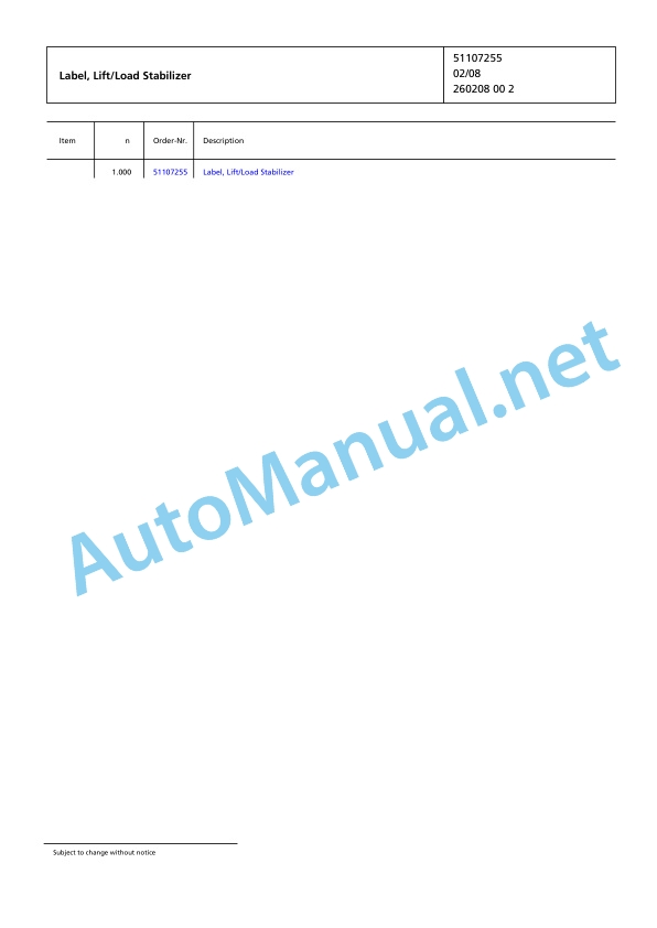 Jungheinrich Forklift 2ET4000 Spare Parts Manual FN427121 4 Jungheinrich Forklift 2ET4000 Spare Parts Manual FN427121 - Image 4