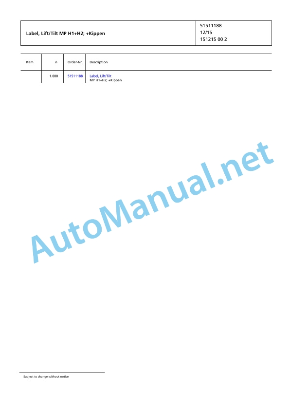 Jungheinrich Forklift 2ET4000 Spare Parts Manual FN595588 3 Jungheinrich Forklift 2ET4000 Spare Parts Manual FN595588 - Image 3