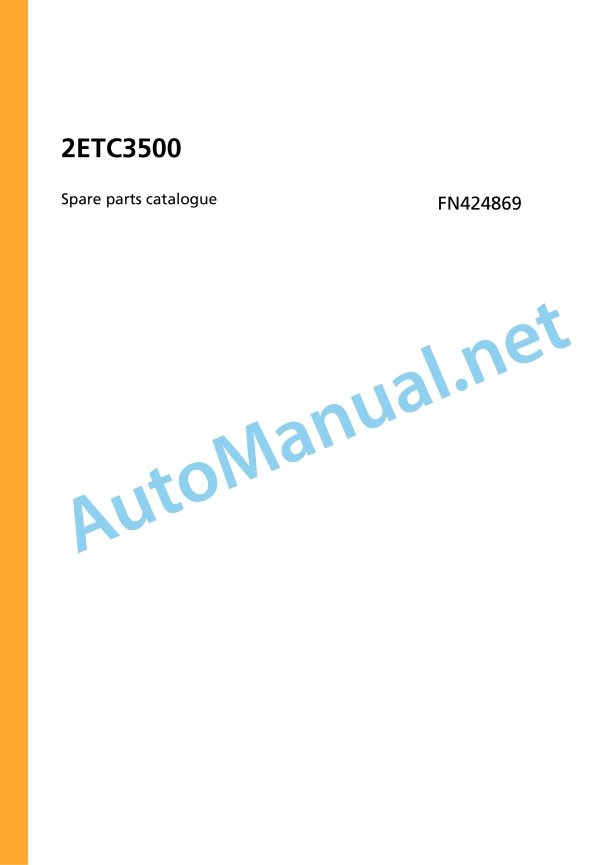 Jungheinrich Forklift 2ETC3500 Spare Parts Manual FN424869