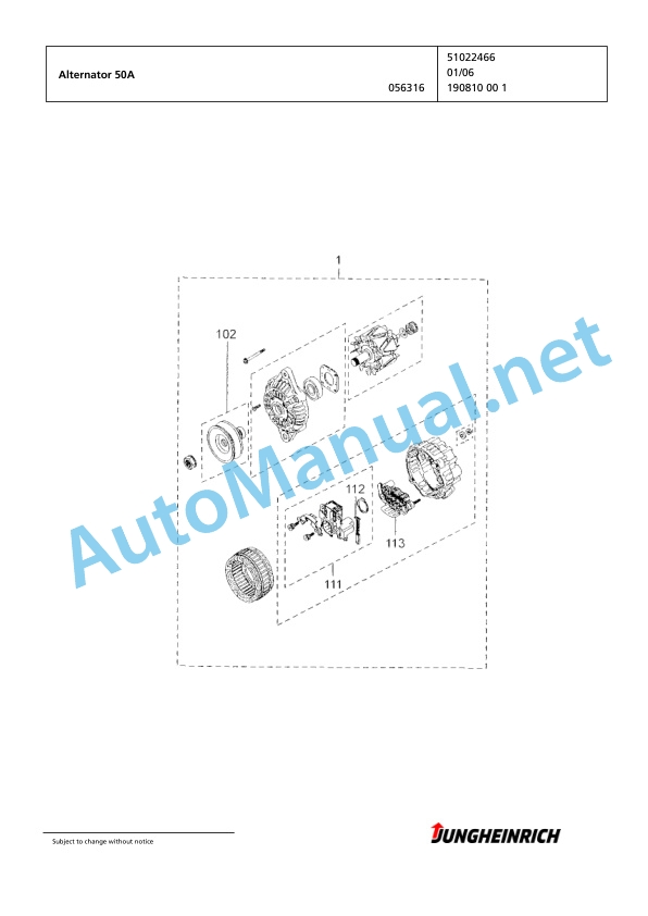 Jungheinrich Forklift DFG 316 GE115-310ZT Spare Parts Manual FN425317 3 Jungheinrich Forklift DFG 316 GE115-310ZT Spare Parts Manual FN425317 - Image 3