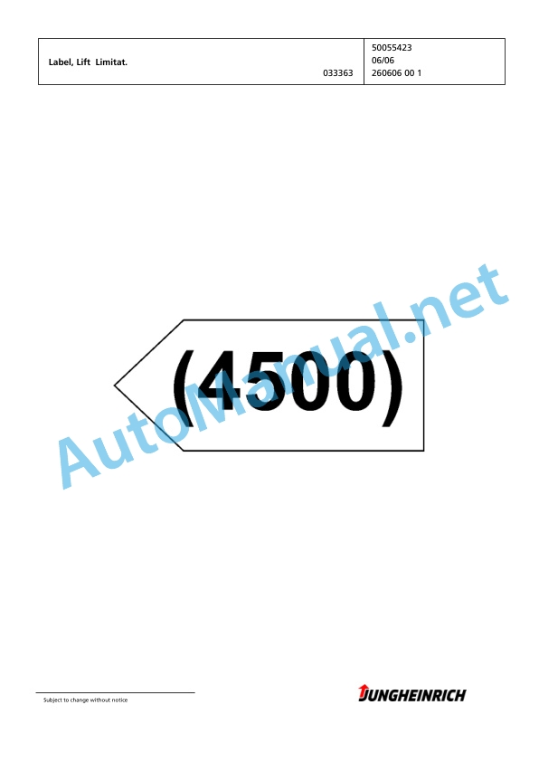 Alternative view of Jungheinrich Forklift DFG 316 GE115-330ZT Spare Parts Manual FN425321